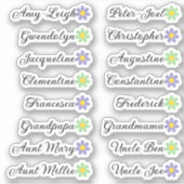 16 Aangepaste namen voor gastlijsten Calligrafie M Sticker (Voorkant)