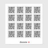 16 Aangepaste QR-code heldere stickers (Vel)