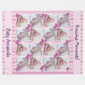 16 Afbeeldingen collage kostbare momenten roze Fleece Deken (Voorkant (Horizontaal))