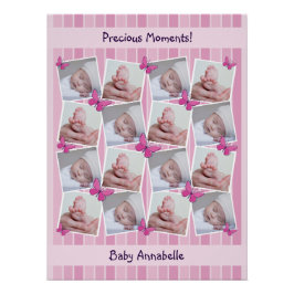 16 Afbeeldingen collage kostbare momenten roze Perfect Poster