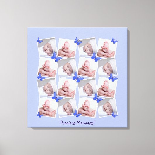 16 Afbeeldingen Collage Precious Moments Periwinkl Canvas Afdruk (Voorkant)