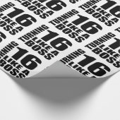 16 als een Baas Birthday Design draaien Cadeaupapier (Hoek)