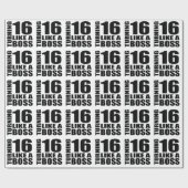 16 als een Baas Birthday Design draaien Cadeaupapier (Vlak)