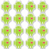 16 Android Robot Liefde Sticker (Voorkant)