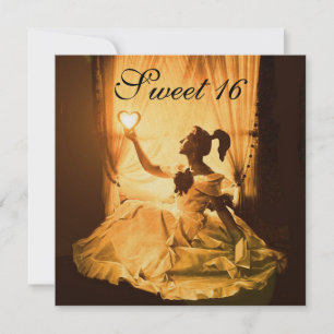 16 BIRTHDAY PARTIJ, GOLD GEEL ZWART DAMASK KAART