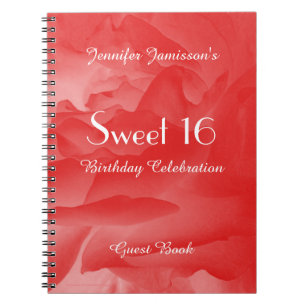 16 Birthday Party Guest Book, Coral Roos Notitieboek
