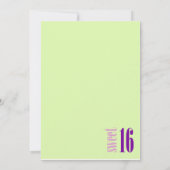 16 Birthday Party Invitation Kaart (Achterkant)