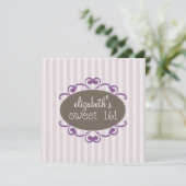 16 Birthday Party Invitation (lavender) Kaart (Staand voorkant)