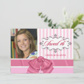 16 Birthday Party-uitnodigingen met foto Kaart (Staand voorkant)