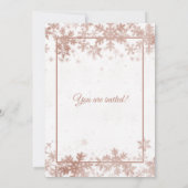 16 Birthday Roos Gold White Foil Snowflakes Kaart (Achterkant)