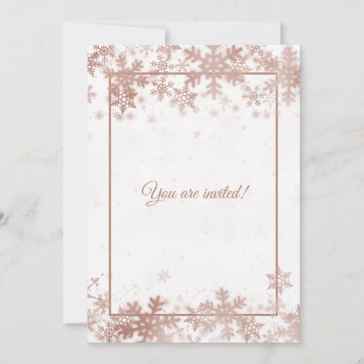 16 Birthday Roos Gold White Foil Snowflakes Kaart (Achterkant)