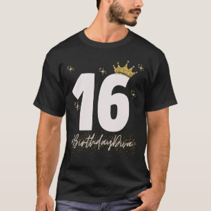 16 BirthdayDiva Sweet 16th Cute Crown for T-shirt
