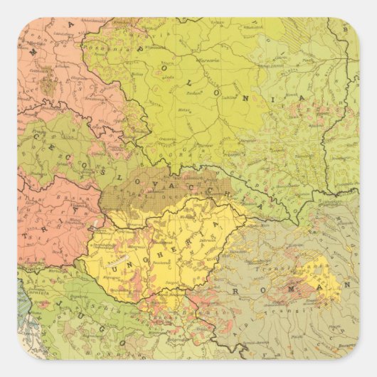 16 bis Europees etnografisch Vierkante Sticker (Voorkant)