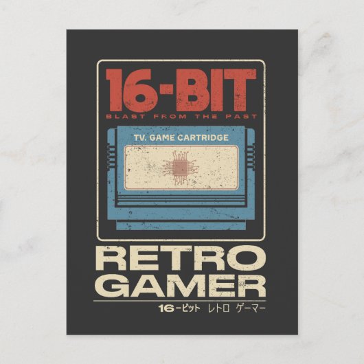 16-bit Retro Gamer Briefkaart (Voorkant)