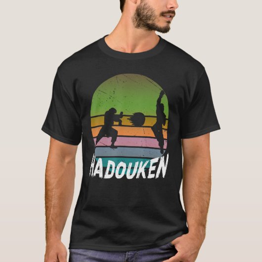 16 bit Retro HADOUKEN Fighter 5 T-shirt (Voorkant)
