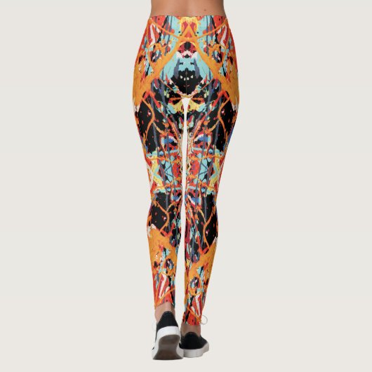 16 bit Villain Sinaasappel Black splatter Leggings (Achterkant)