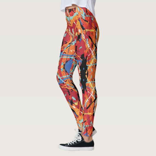 16 bit Villain Sinaasappel Black splatter Leggings (Links)