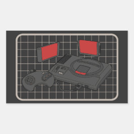 16-bits kracht! rechthoekige sticker