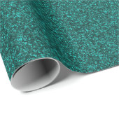 16 Blauwgroen Glitter-afdrukken Cadeaupapier (Rol Hoek)