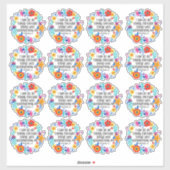 16 Bloemen Filippenzen 4:13 Bijbel Schrift Folkart Sticker (Vel)