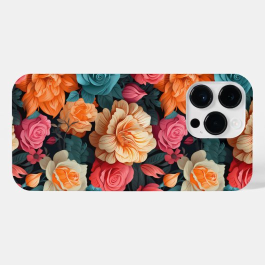 #16 Bloemen patroon iPhone Hoesje (Achterkant horizontaal)