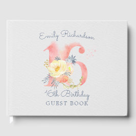 16 Blush Pink Floral 16th Birthday Gastenboek