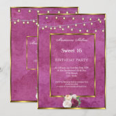 16 Bourgogne goudlichte Rozen Kaart (Voorkant / Achterkant)