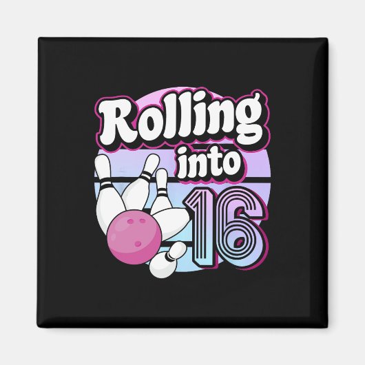 16 Bowling 16e verjaardag Magneet (Voorkant)