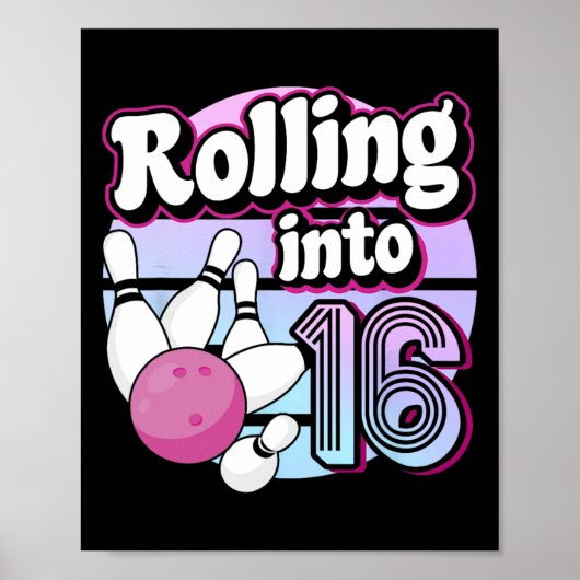16 Bowling 16e verjaardag Poster (Voorkant)