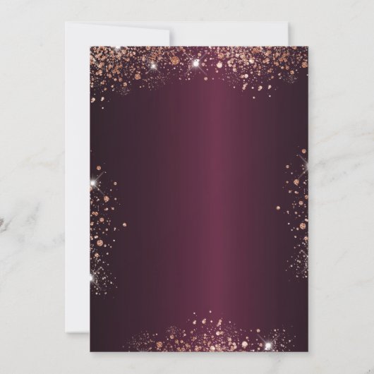 16 bruine roos gouden glitter jurk tiara kaart (Achterkant)