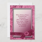 16 Burgundy Birthday Party Invitation Kaart (Achterkant)