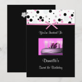 16 Cake Birthday Party Invitations Kaart (Voorkant / Achterkant)
