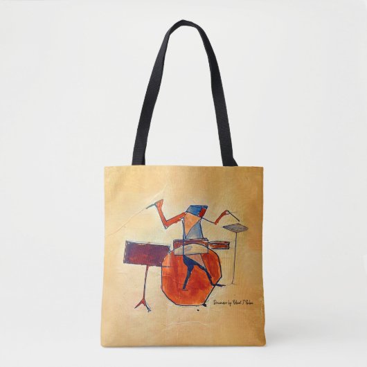 16" Canvas tas met kubistische stijl drummer schil (Voorkant)