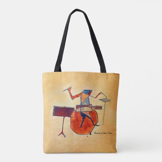 16" Canvas tas met kubistische stijl drummer schil (Achterkant)