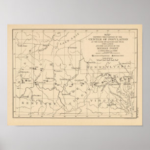 16 Centrum van de bevolking 17901900 Poster