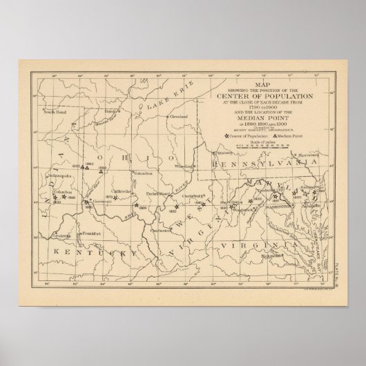 16 Centrum van de bevolking 17901900 Poster (Voorkant)