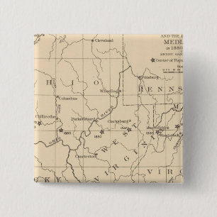 16 Centrum van de bevolking 17901900 Vierkante Button 5,1 Cm