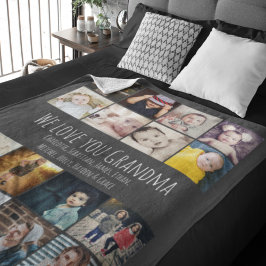 16 Collage And Personalized Text foto's Fleece Deken