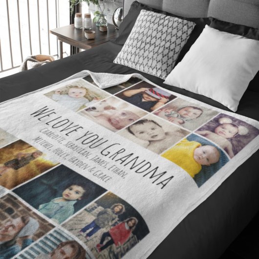16 Collage And Personalized Text foto's Fleece Deken