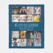 16 Collage And Personalized Text foto's Fleece Deken (Voorkant)