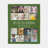 16 Collage And Personalized Text foto's Fleece Deken (Voorkant)