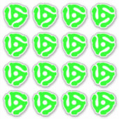 16 COOL Retro  Fluo Green 45 spacer DJ Sticker (Voorkant)