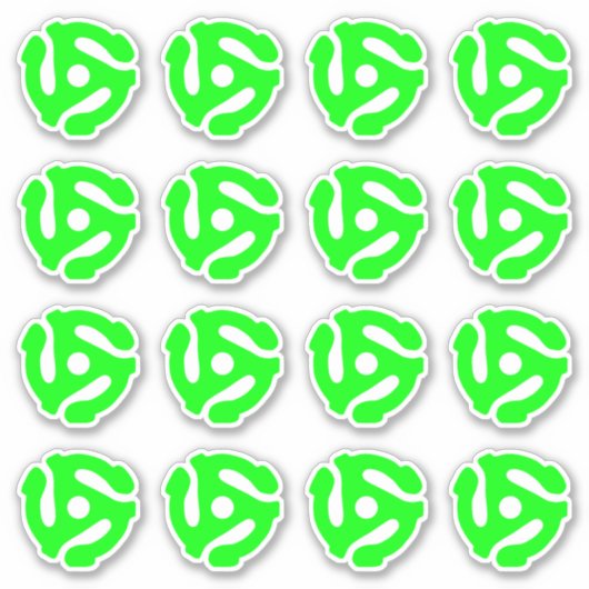 16 COOL Retro  Fluo Green 45 spacer DJ Sticker (Voorkant)
