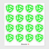 16 COOL Retro  Fluo Green 45 spacer DJ Sticker (Vel)
