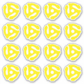 16 COOL Retro  Geel 45 spacer DJ Sticker (Voorkant)