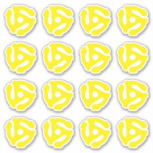 16 COOL Retro  Geel 45 spacer DJ Sticker