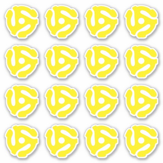 16 COOL Retro  Geel 45 spacer DJ Sticker (Voorkant)