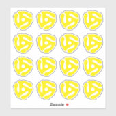 16 COOL Retro  Geel 45 spacer DJ Sticker (Vel)