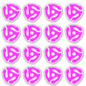 16 COOL Retro  Hot Pink 45 spacer DJ Sticker (Voorkant)