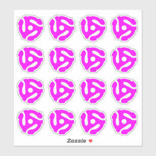 16 COOL Retro  Hot Pink 45 spacer DJ Sticker